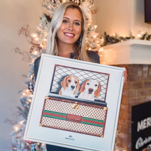 Crown and Paw - Boujee Luxury Trunk Pet Portrait