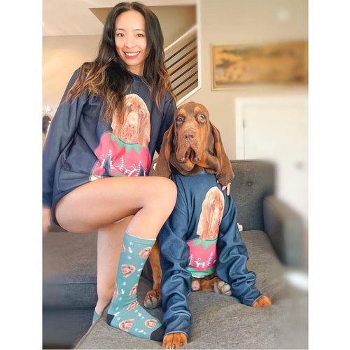 Crown and Paw - Custom Clothing Custom Christmas Pet Face Socks