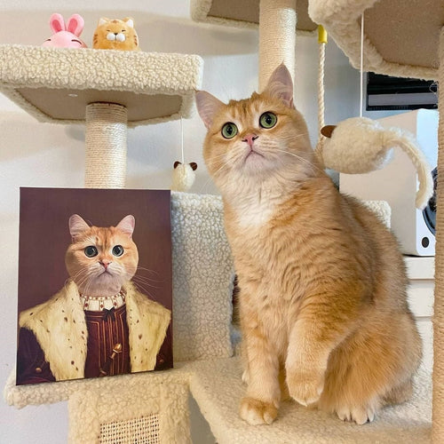 Crown and Paw - Canvas The Young King - Custom Pet Canvas