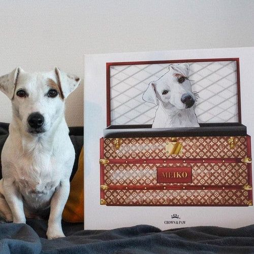 Crown and Paw - Classic Luxury Trunk Pet Portrait