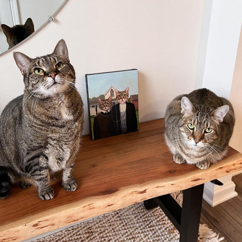 Crown and Paw - Canvas The American Gothic - Custom Pet Canvas