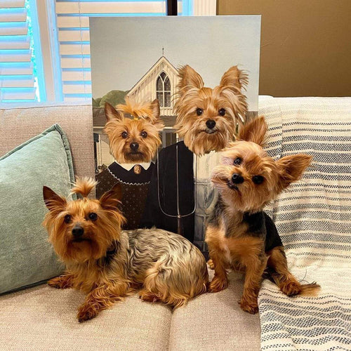 Crown and Paw - Canvas The American Gothic - Custom Pet Canvas