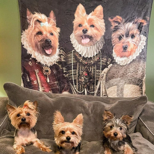 Crown and Paw - Blanket The Three Queens - Custom Pet Blanket