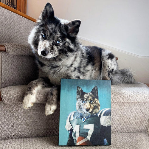 Crown and Paw - Canvas The Football Player - Custom Pet Canvas