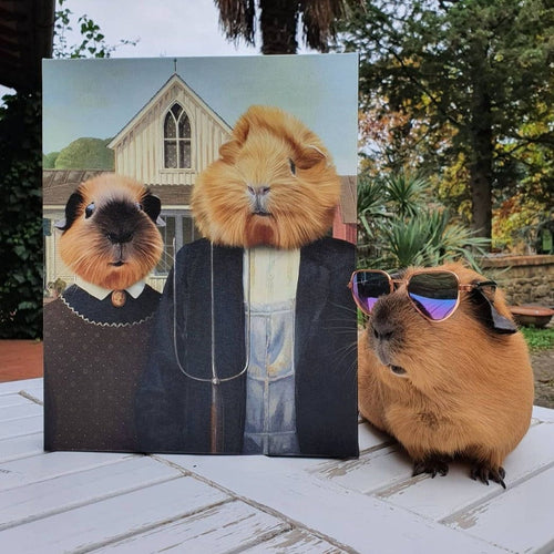 Crown and Paw - Canvas The American Gothic - Custom Pet Canvas