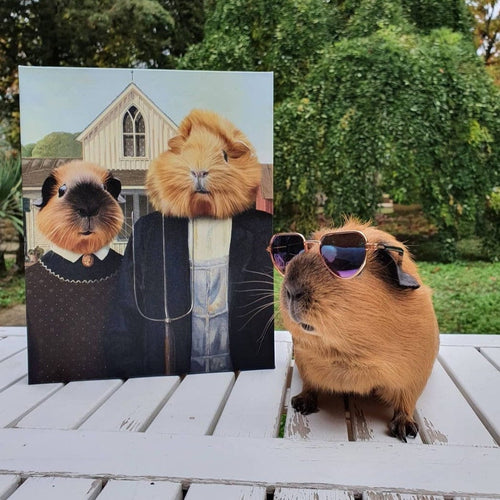 Crown and Paw - Canvas The American Gothic - Custom Pet Canvas