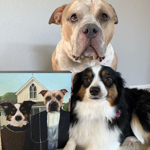 Crown and Paw - Canvas The American Gothic - Custom Pet Canvas