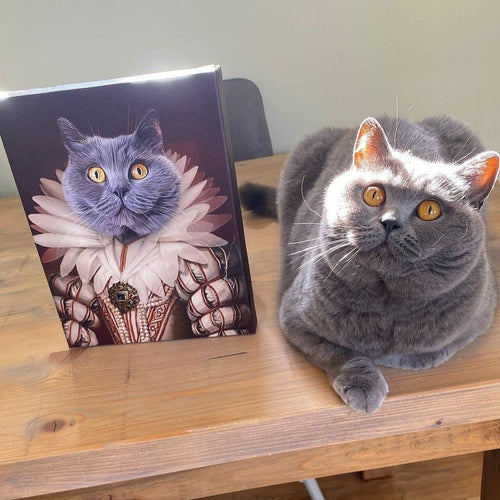 Crown and Paw - Canvas The Queen - Custom Pet Canvas