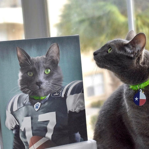 Crown and Paw - Canvas The Football Player - Custom Pet Canvas