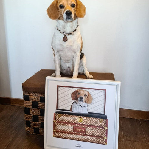 Crown and Paw - Classic Luxury Trunk Pet Portrait