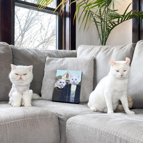 Crown and Paw - Canvas The American Gothic - Custom Pet Canvas