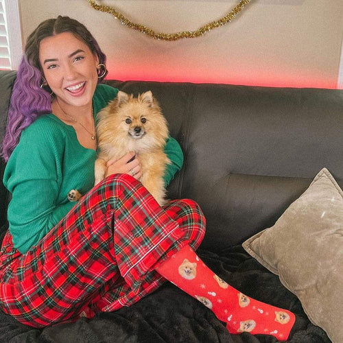 Crown and Paw - Custom Clothing Christmas Bundle Deal: Pet Face Sweatshirt and Socks (Save $30)