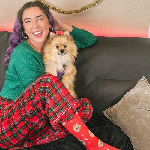 Crown and Paw - Custom Clothing Christmas Bundle Deal: Pet Face Sweatshirt and Socks (Save $30)