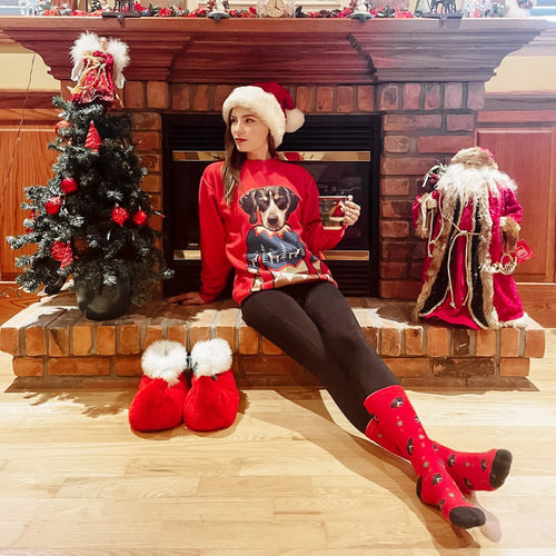 Crown and Paw - Custom Clothing Pet Face Christmas Sweatshirt
