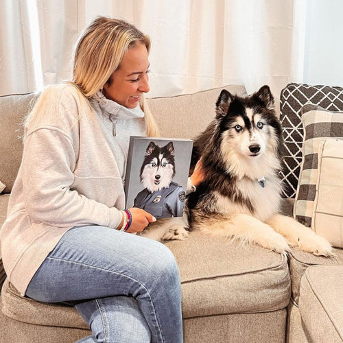 Crown and Paw - Canvas The Female Police Officer - Custom Pet Canvas