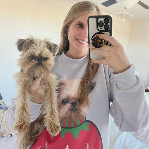 Crown and Paw - Custom Clothing Pet Face Christmas Sweatshirt