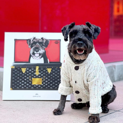 Crown and Paw - Black and Gold Luxury Trunk Pet Portrait