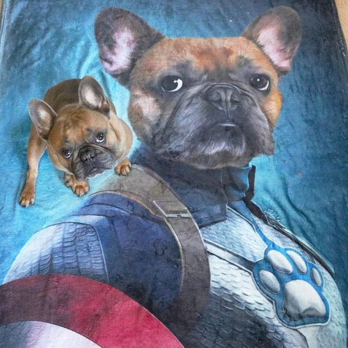Crown and Paw - Blanket Captain Pawmerica - Custom Pet Blanket