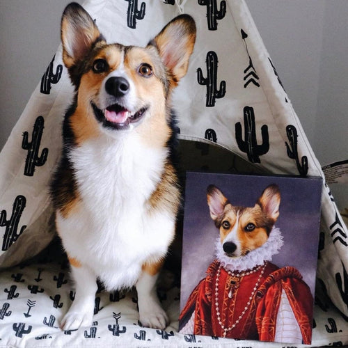 Crown and Paw - Canvas The Queen of Roses - Custom Pet Canvas