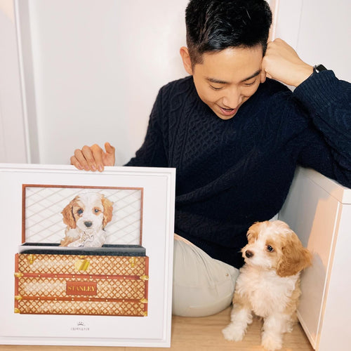 Crown and Paw - Classic Luxury Trunk Pet Portrait
